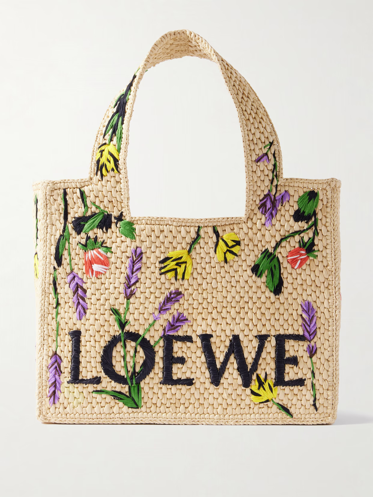 LOEWE - + Paula's Ibiza Small Embroidered Raffia Tote - Beige - One size | NET-A-PORTER APAC