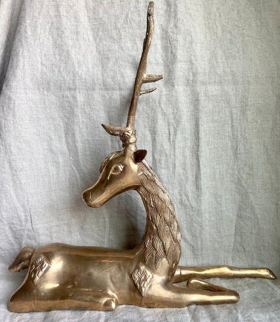 Vintage Brass Reindeer Large Brass Deer Christmas Deer | Etsy | Etsy (US)