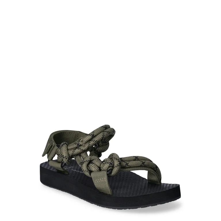 Time and Tru Women's Nature Flat Sandals, Wide Width Available | Walmart (US)