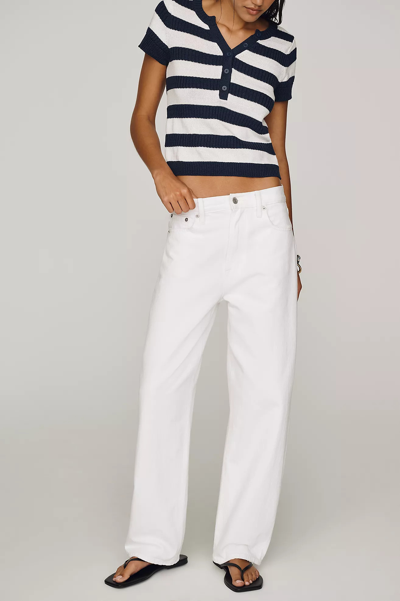 Wes Cotton High-Rise Barrel Jeans | Anthropologie (US)