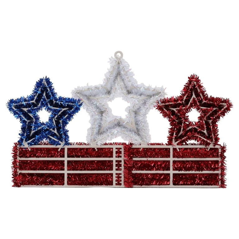 Home of the Free Tinsel Hanging Decoration, Red/White/Blue, 13", Patriotic by Way To Celebrate | Walmart (US)