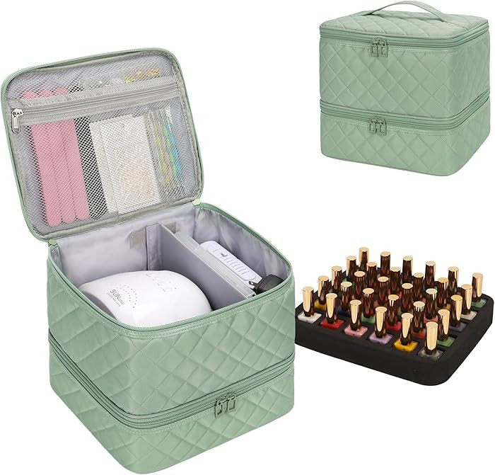 Ethereal Nail Polish Organizer Case Holds 30+ Bottles (15ml/0.5 fl.oz) Nail Lamp, Gel Polish Trav... | Amazon (US)