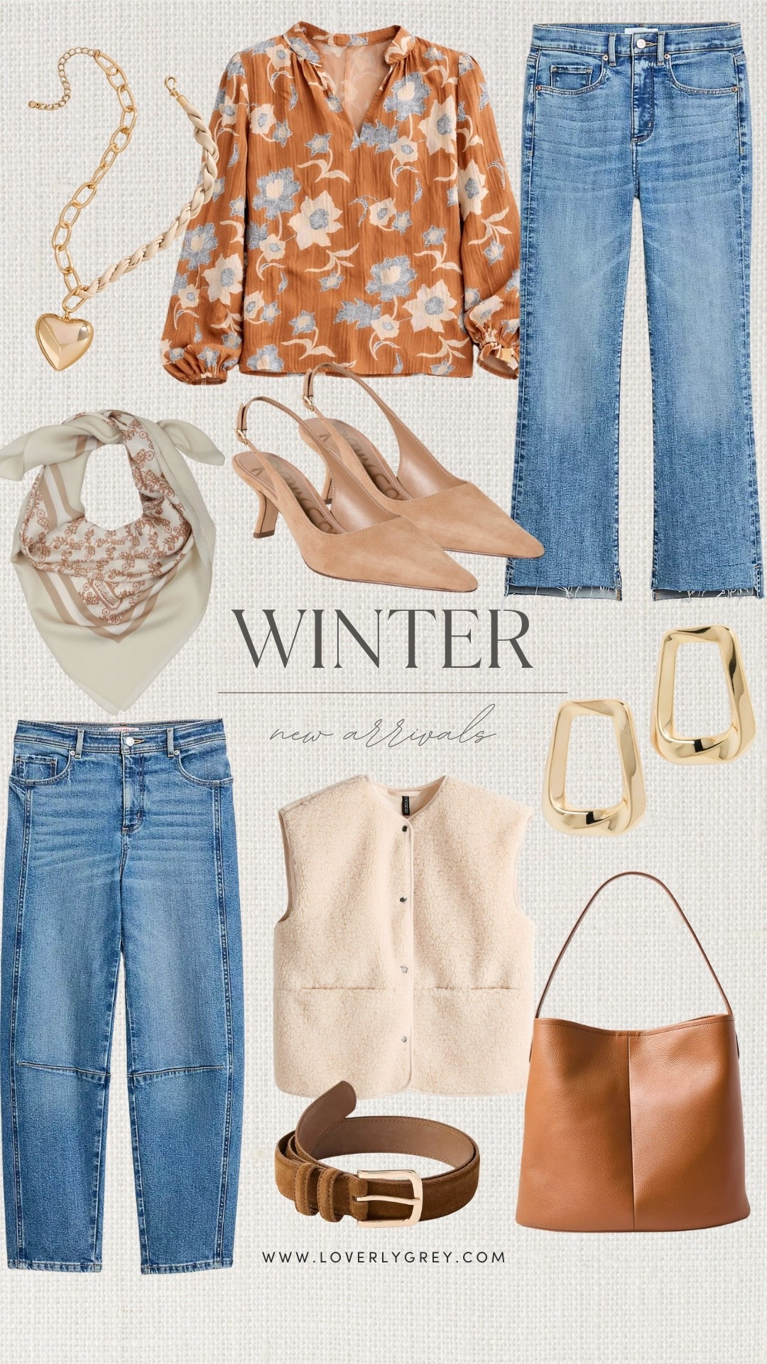 Some winter new arrivals! Loft has so many great styles of jeans that are on sale! 

Loverly Grey, Loft, H&M, earrings, jewelry, new arrivals, heels, silk scarf 

#LTKSeasonal