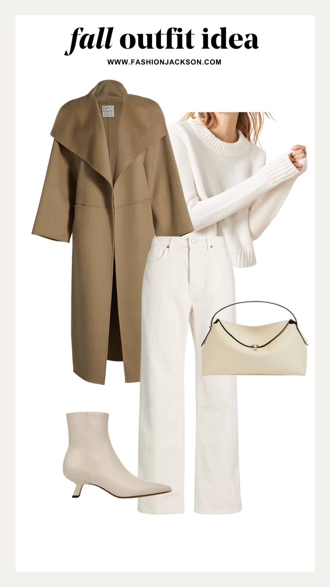 Fashion Jackson, fall outfits, wool coat, white sweater, white jeans, white booties, @saks #saks #sakspartner 

#LTKStyleTip #LTKSeasonal