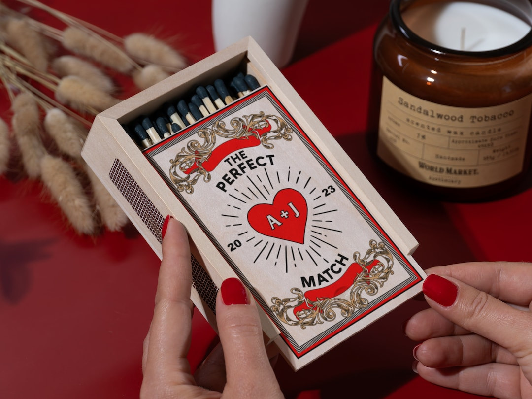 Personalized Couples Large Matchbox, Engagement Gifts, Valentines Day Gifts, Wedding Gift for Cou... | Etsy (US)