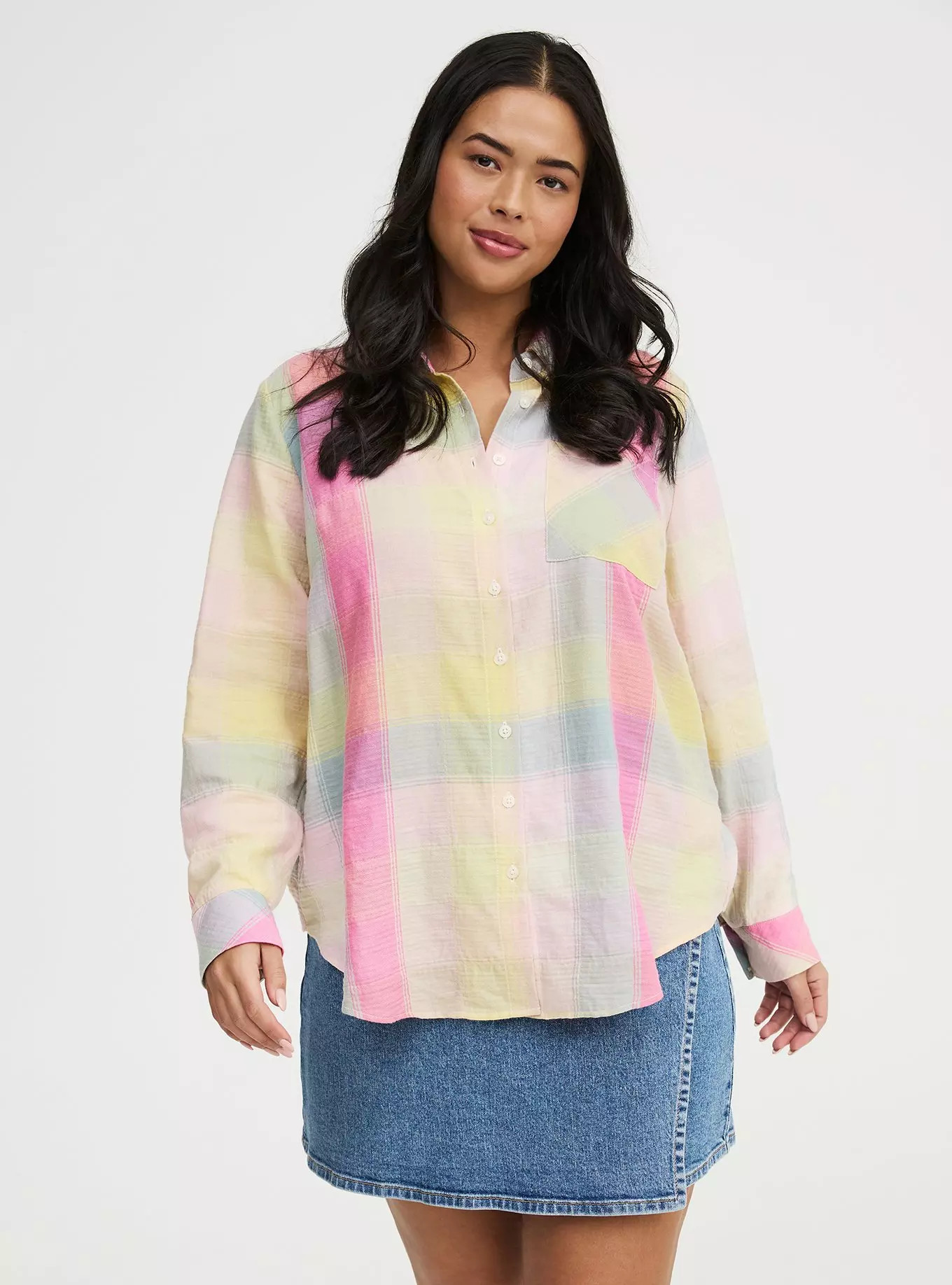 Lizzie Cotton Button-Up Shirt | Torrid (US & Canada)