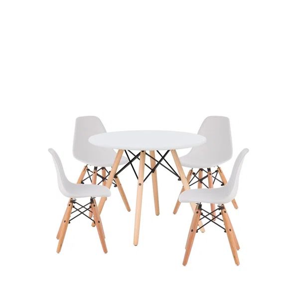 Lesko Kids 5 Piece Round Play / Activity Table and Chair Set | Wayfair North America