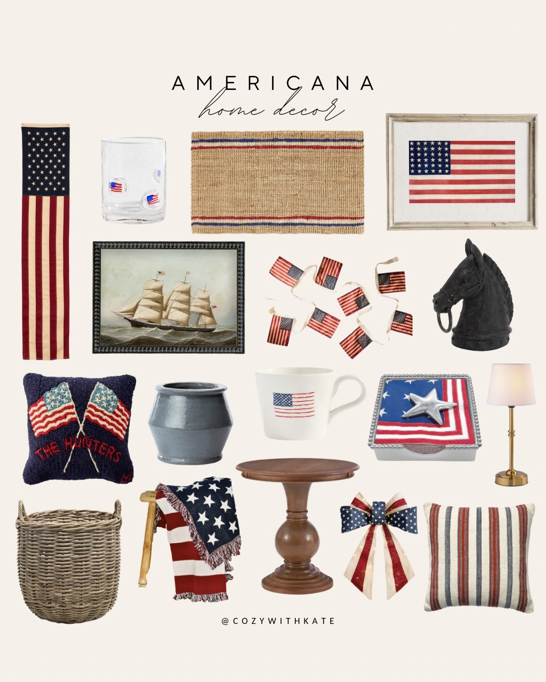 Americana decor. Red white & blue. Patriotic. Memorial Day. 4th of July. America. 

#LTKSeasonal #LTKHome #LTKFindsUnder100