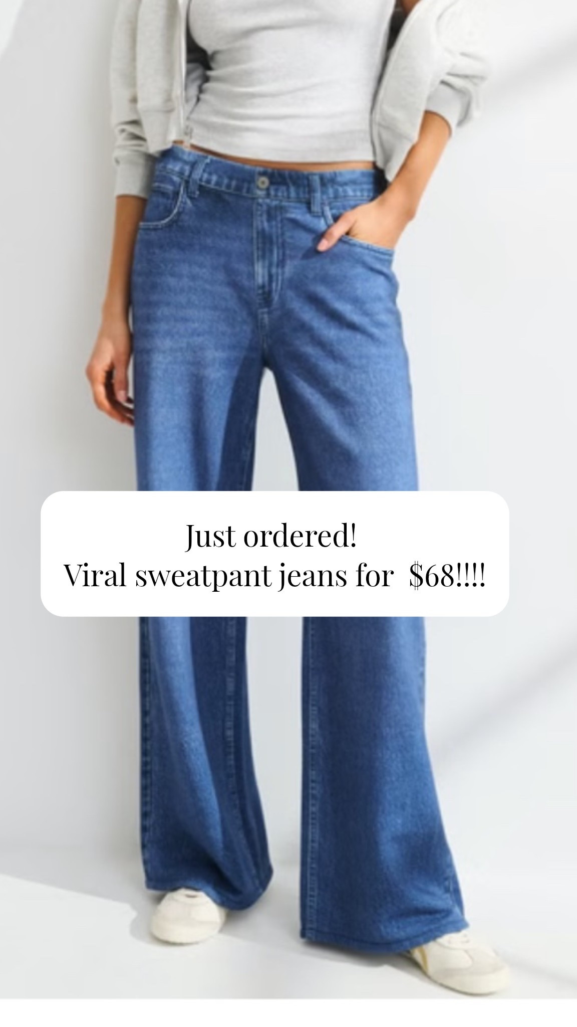 Only $68 for the viral sweatpants jeans! Will report back