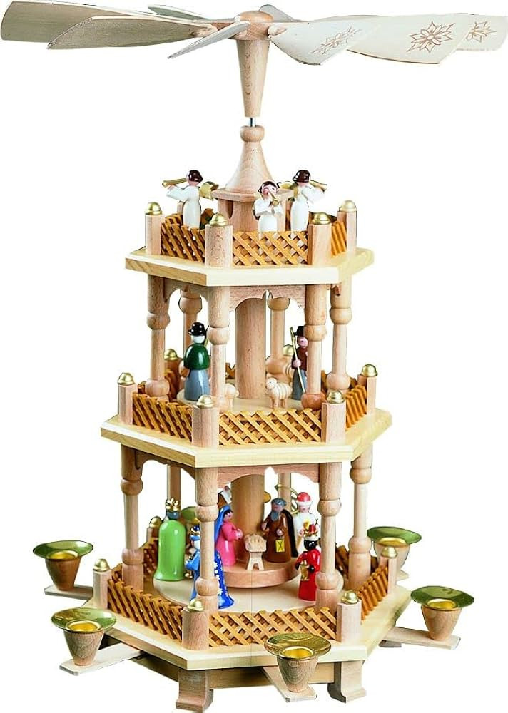 Weihnachtspyramide Tischpyramide Erzgebirge Richard Glässer Seiffen Seiffen 2-stöckig Christi G... | Amazon (DE)