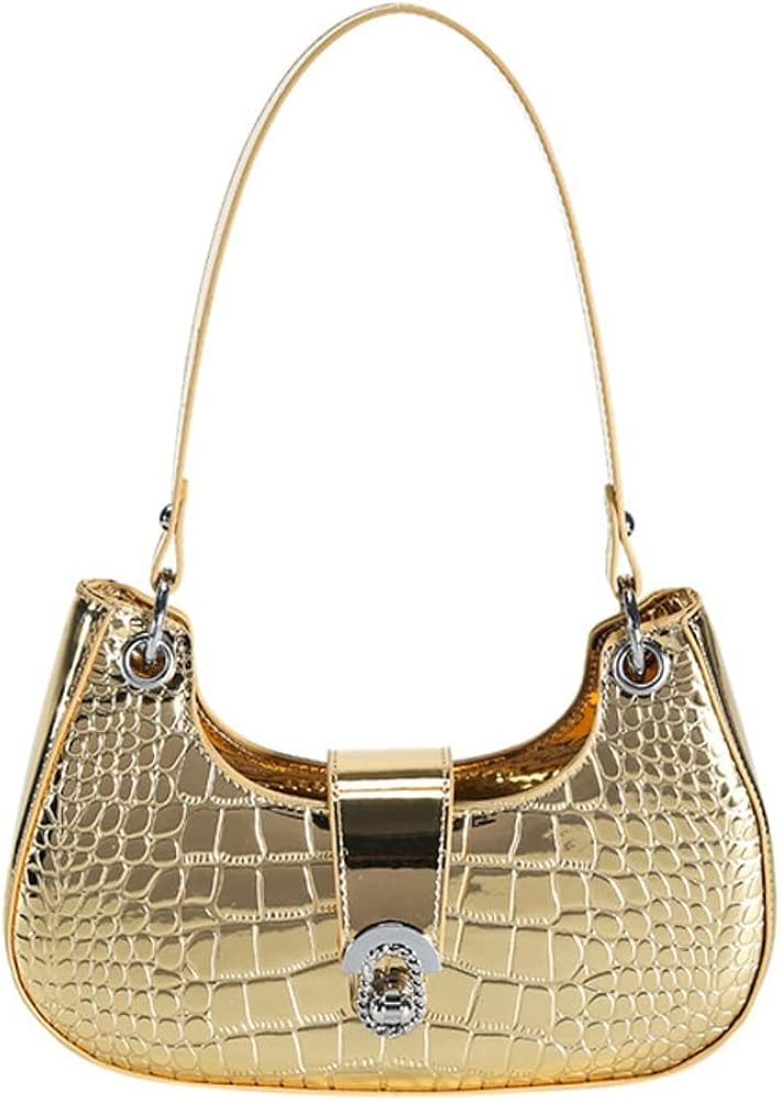 Y2k Metallic Purse Silver Purse Silver Bag Tote Bag Crossbody Bags Hobo Bags Shoulder Bags Satchels  | Amazon (US)