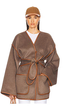 Helsa Wool Blend Blanket Coat in Coffee Melange from Revolve.com | Revolve Clothing (Global)