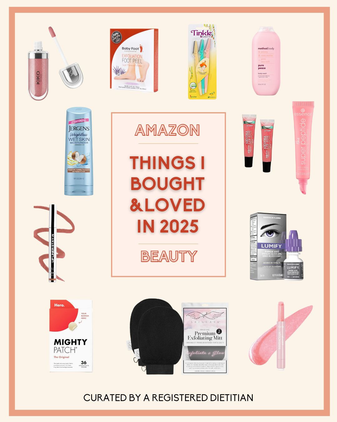 Amazon beauty finds I bought in 2025 and kept reaching for.
This round includes lip glosses and liners I actually finish, body lotions and washes that live in my shower, and the eye drops I always keep on hand. 

 #LTKFindsUnder50 #LTKBeauty