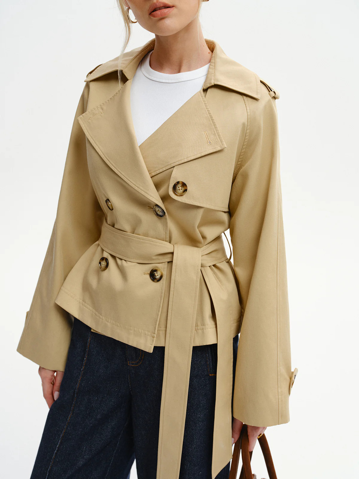 Double-Breasted Belted Trench Coat | Commense