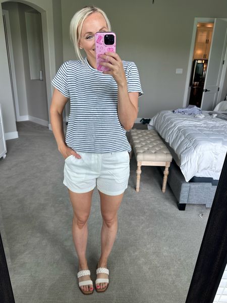 These linen blend shorts are so cute and TTS!!! Wearing a size 6 

#LTKFindsUnder50 #LTKStyleTip #LTKShoeCrush