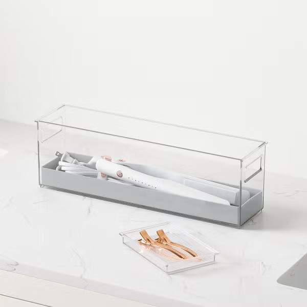 Everything Organizer Haircare Bin with Sliding TrayBy Everything Organizer0.0No Reviews$17.99/eaO... | The Container Store