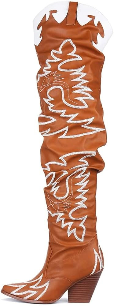 Cape Robbin Kelsey-21 Cowboy Boots Women, Over the Knee Western Cowgirl Boots with Chunky Block H... | Amazon (US)