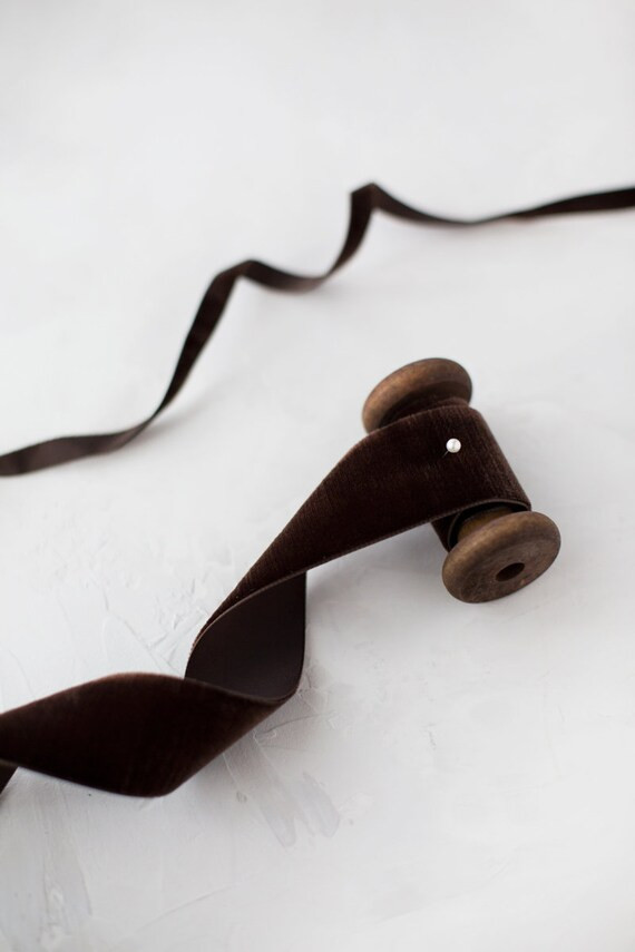 Chocolate Brown Swiss Velvet Ribbon • 1/4" • 3/8" • 5/8" • 7/8" • 1-1/2" • 2" | Etsy (US)