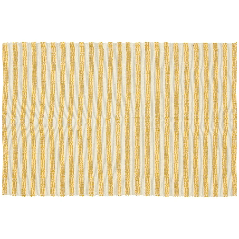 Home Décor Collection 24" x 36" Yellow Stripe Layering Rug | Walmart (US)