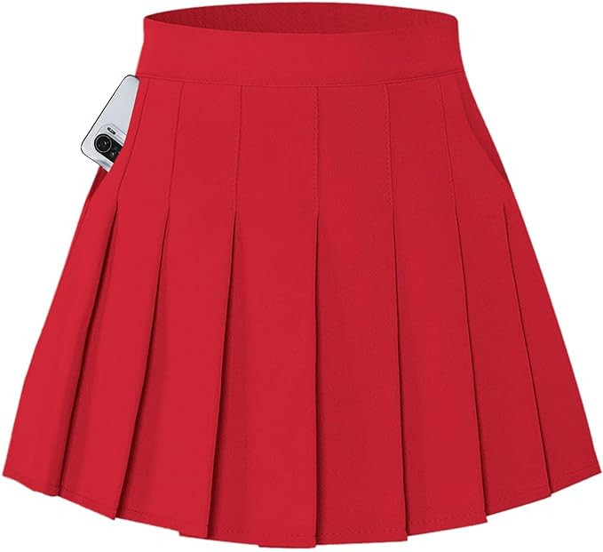 SANGTREE Girls Women's Pleated Skirt, Elastic Waist Uniform Skirt Plus Size, 2 Years - US 4XL | Amazon (US)