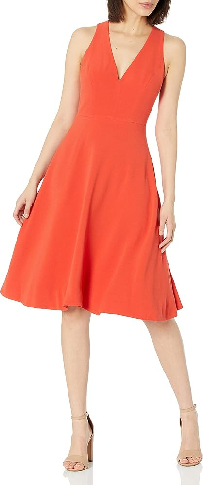 Dress the Population Women's Catalina Solid Sleeveless Fit & Flare Midi Dress | Amazon (US)