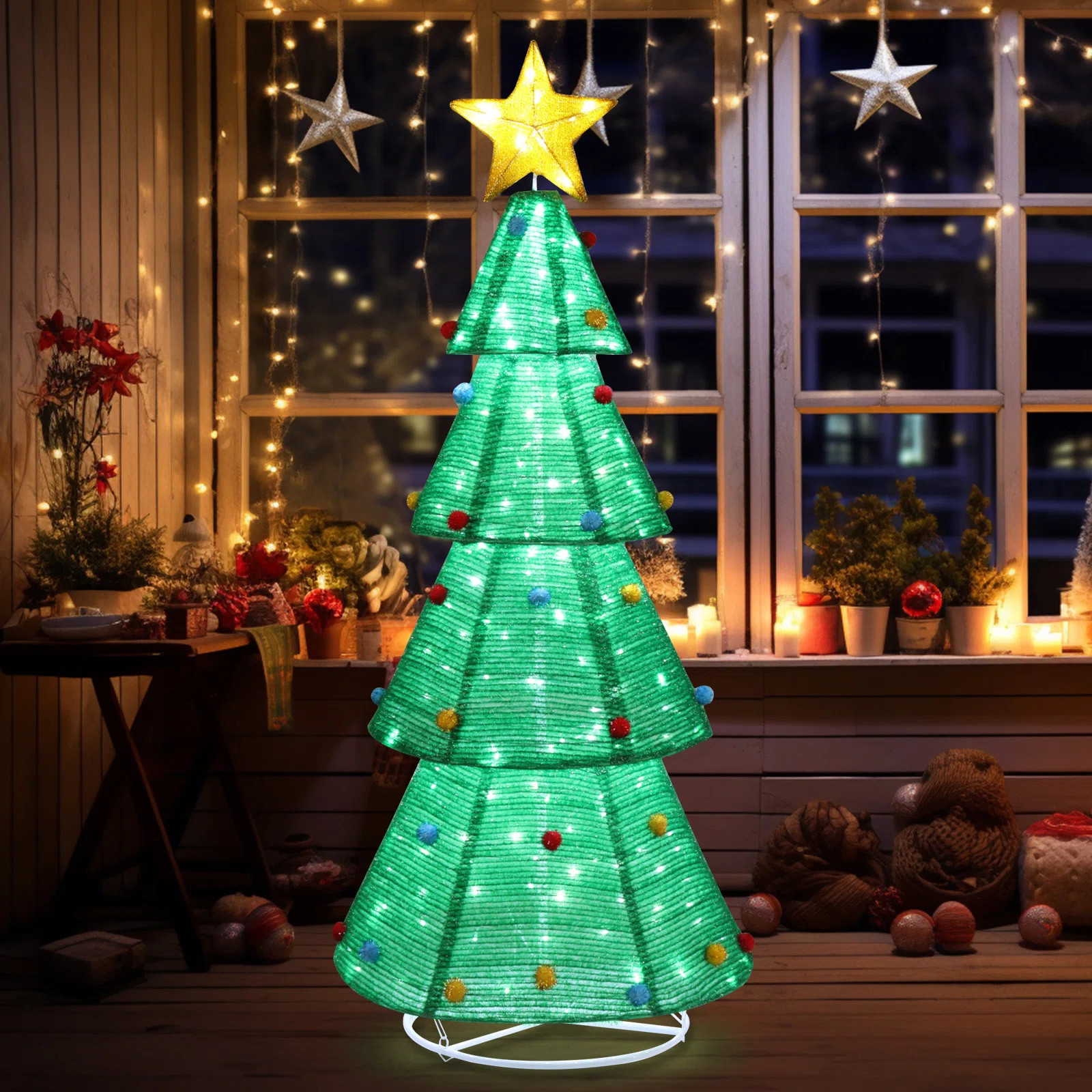 The Holiday Aisle® Jalilah Indoor/Outdoor Christmas Tree Lighted Display & Reviews | Wayfair | Wayfair North America