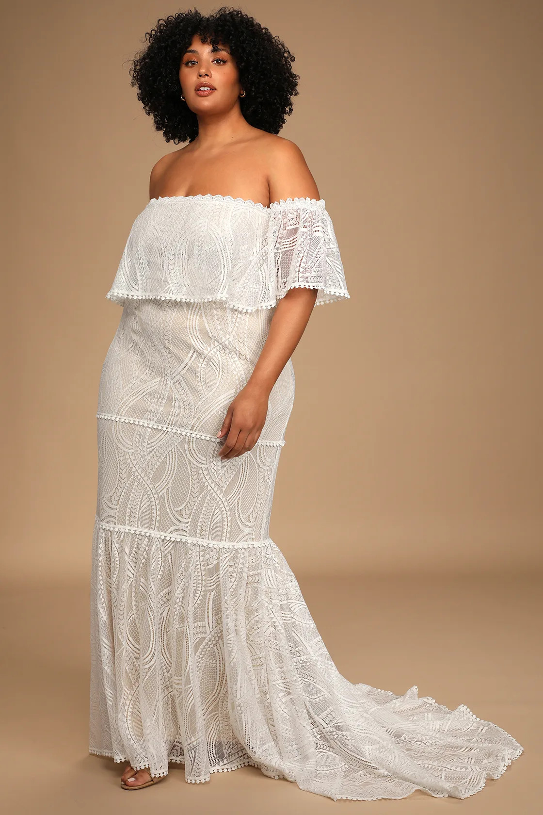 In My Life White Lace Off-the-Shoulder Mermaid Maxi Dress | Lulus (US)
