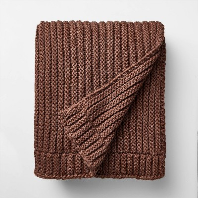Rib Knit Throw Burgundy - Threshold™ designed with Studio McGee | Target