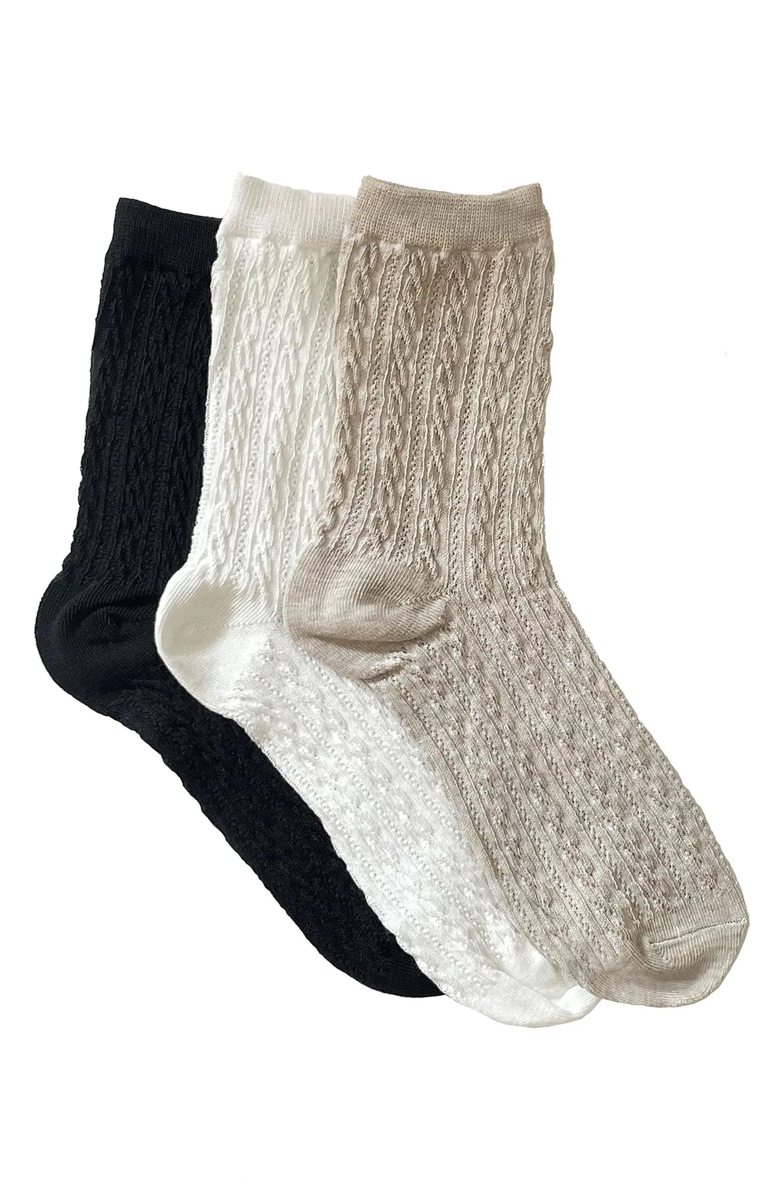 Stems Assorted 3-Pack Woven Texture Crew Socks | Nordstrom | Nordstrom