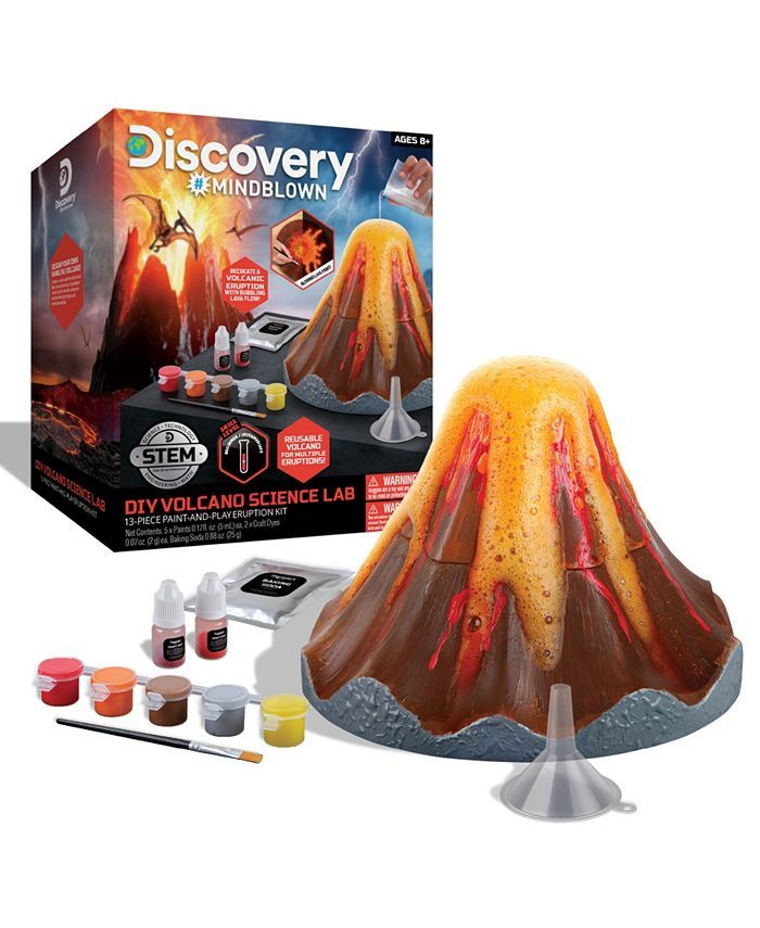 Discovery #MINDBLOWN Do-It-Yourself Volcano Science Lab, 12 Piece Paint and Play Eruption Kit & R... | Macys (US)