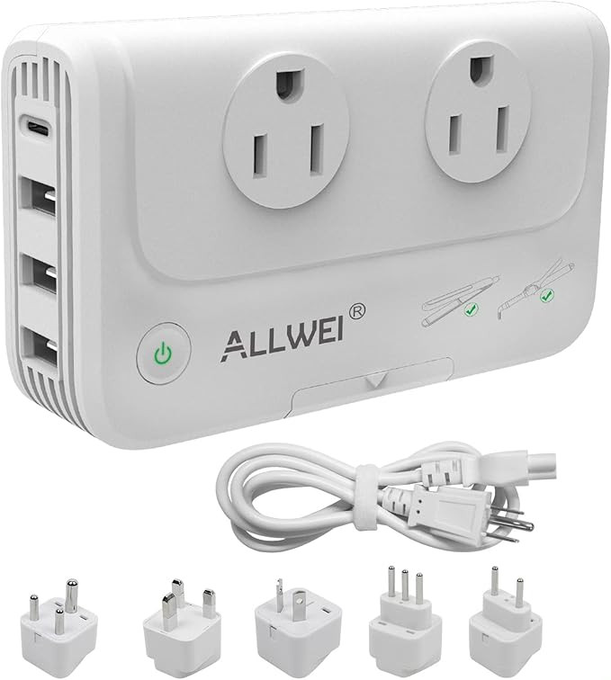 ALLWEI International Travel Adapter 220V to 110V Step Down Power Voltage Converter for Hair Strai... | Amazon (US)