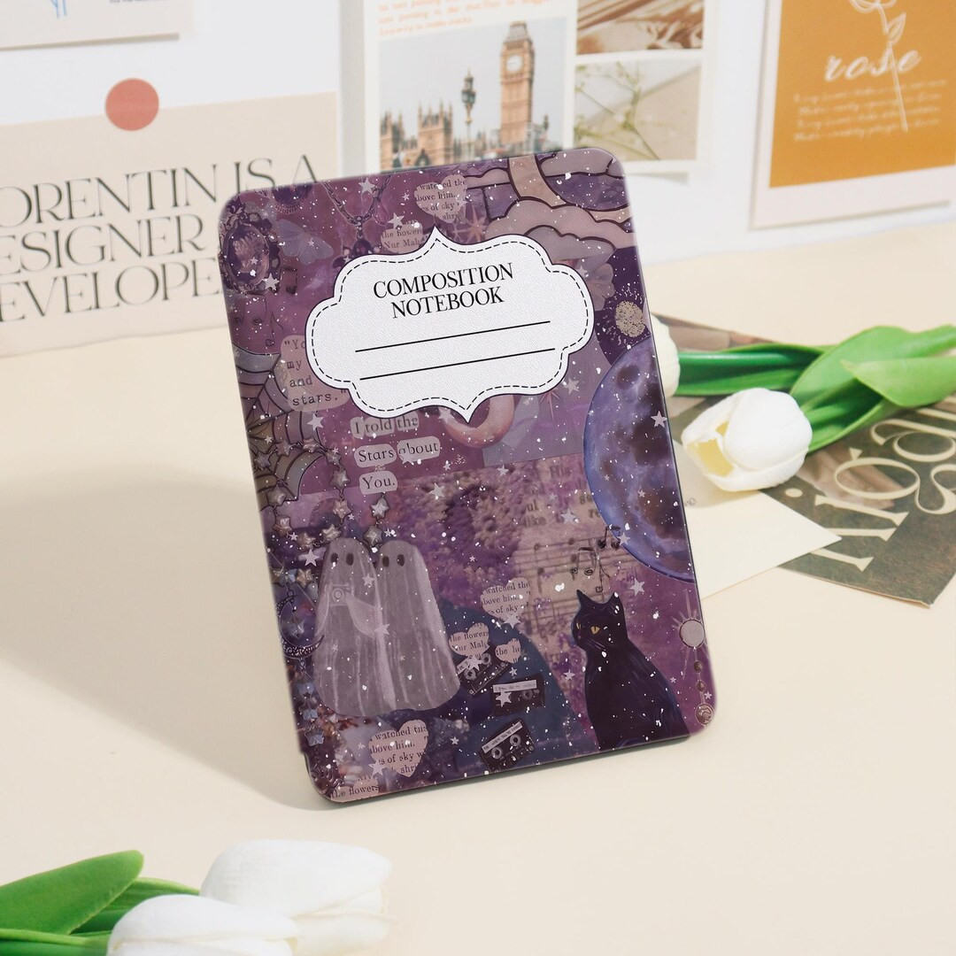 Spooky Cute Ghost Notebook Kindle Case | Witchy Aesthetic Cover - Etsy | Etsy (US)