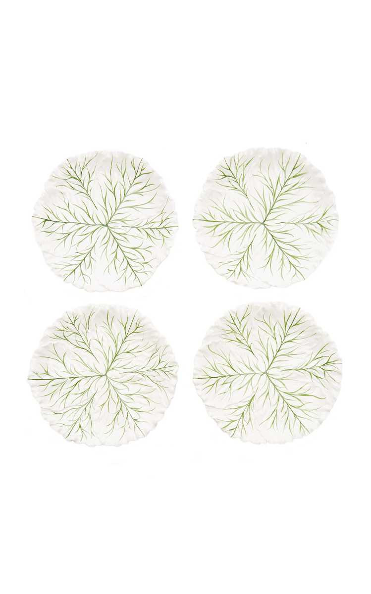 Farm-To-Table By MODA DOMUS, Set-Of-Four Handpainted Ceramic Cabbage Dinner Plates | Moda Operandi (Global)