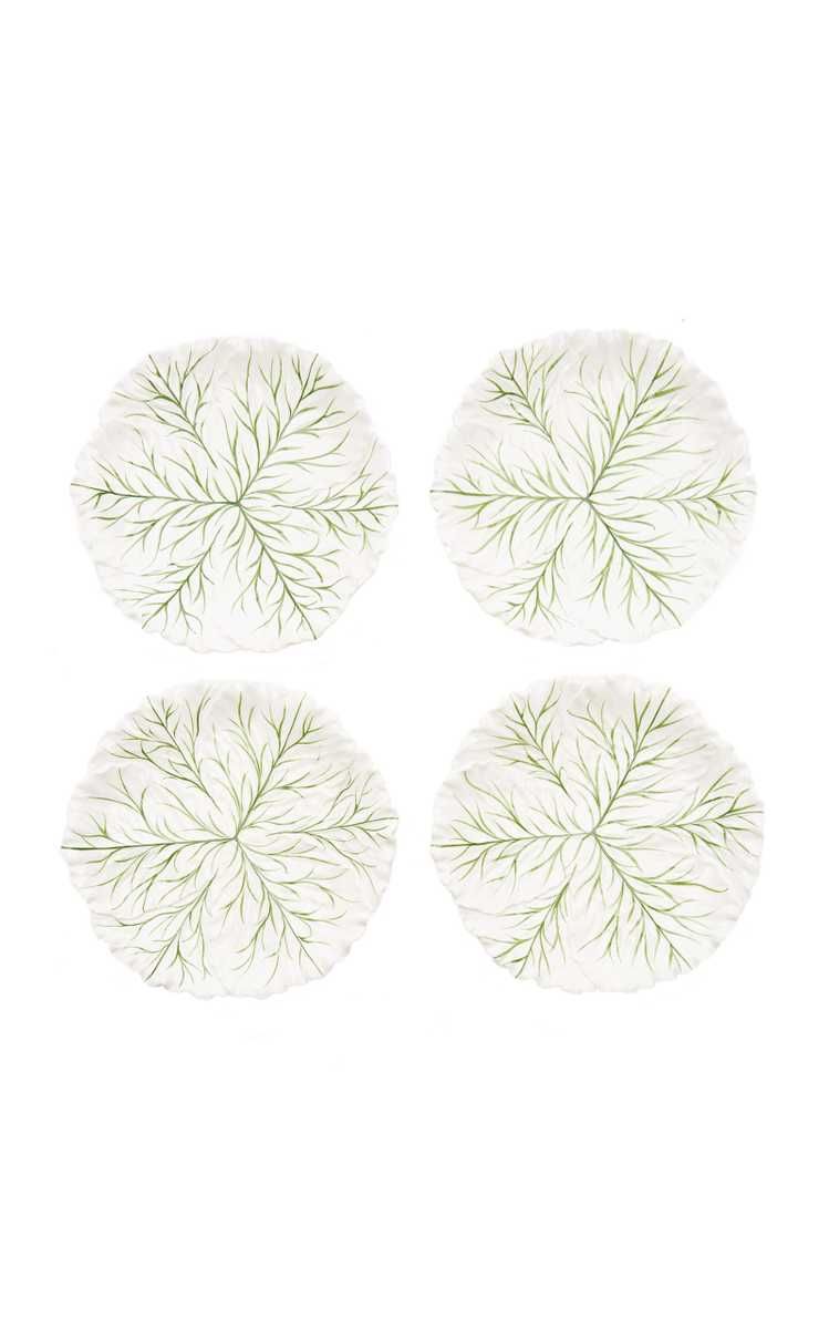 Farm-To-Table By MODA DOMUS, Set-Of-Four Handpainted Ceramic Cabbage Dinner Plates | Moda Operandi (Global)