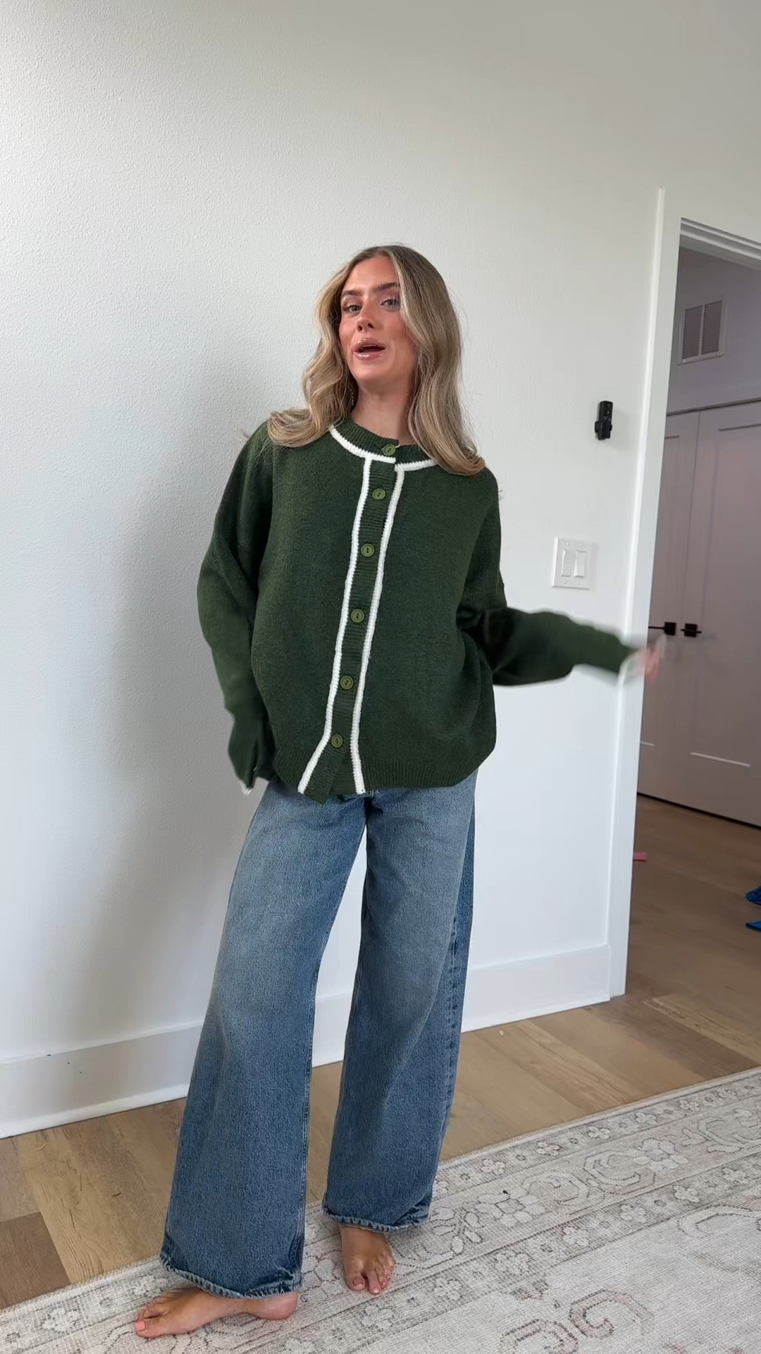 Amazon size small Chevara Women’s Contrast Trim Knit Cardigan Trendy Crewneck Long Sleeve Button Down Loose Fit Knit Outerwear Coat

#LTKootd #LTKSeasonal #LTKSaleAlert