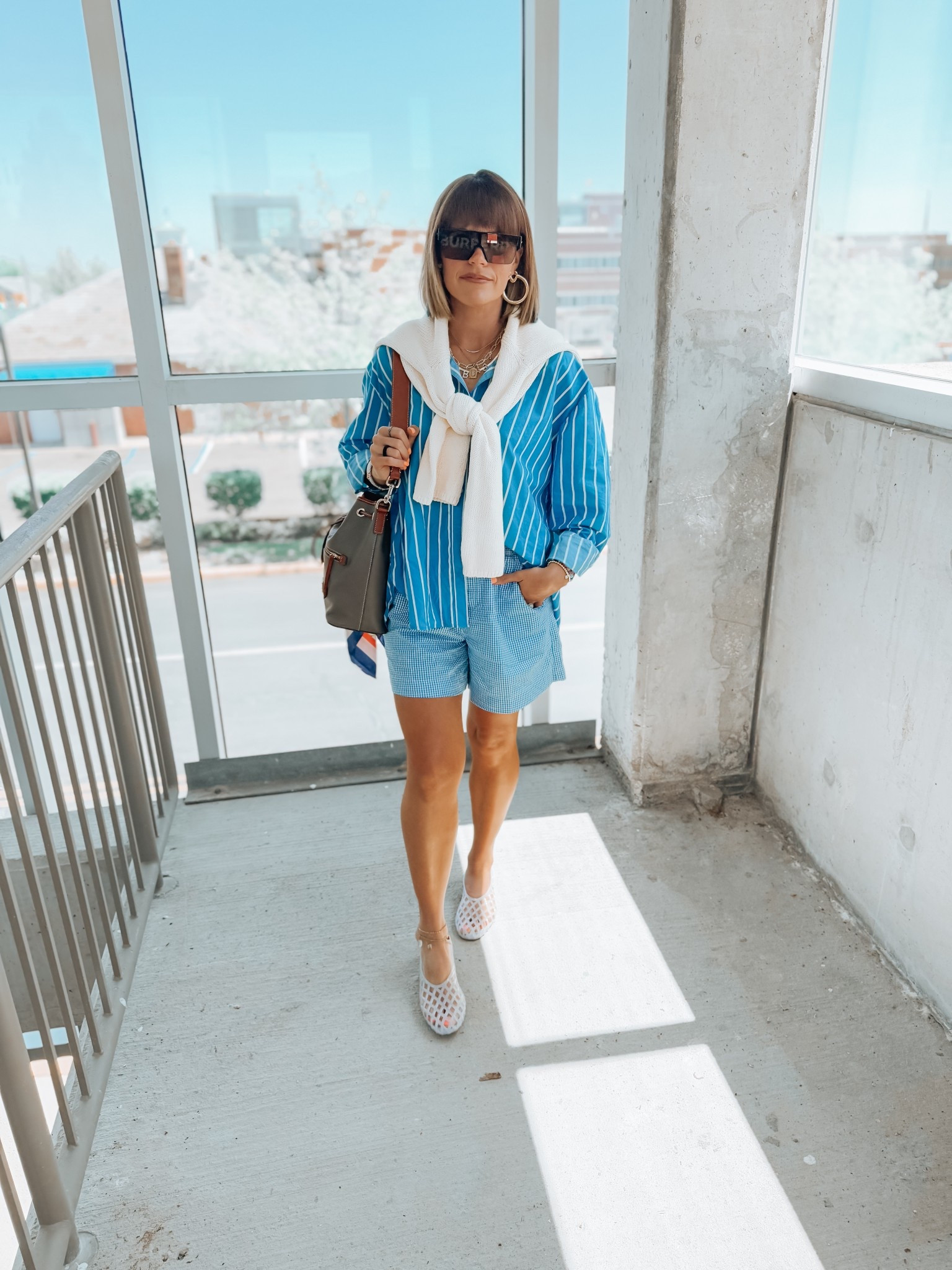 This look! So comfortable perfect for a Spring or Summer Day! 💙🩵💛
Also, loving the Stripes with the Gingam!!! 

Top/ xs prefer the xxs 
Shorts/ s normally xs in aerie but liked the fit of the small better
Shoes/ 8 tts

Aerie 
Aexme 
Spring outfit 
Golf outfit 
Women’s golf 
Boxer shorts 
Long shorts 
Jelly shoes 
Sunglasses  

#LTKTravel #LTKStyleTip #LTKSaleAlert