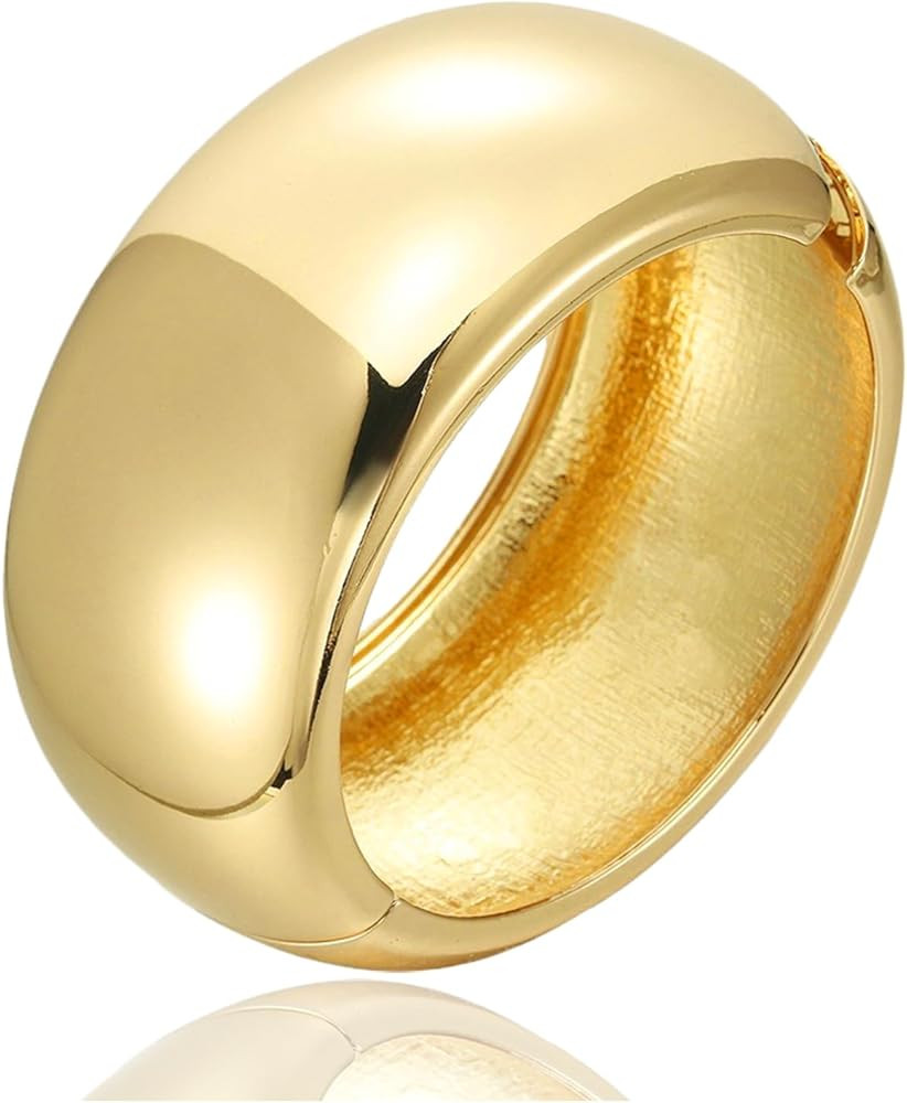 YBMYCM Wide Cuff Chunky Gold Bracelets for Women Open Cuff Bangles Wrist Cuff Bracelets for Women... | Amazon (US)
