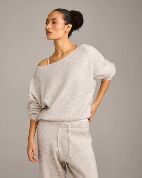 Oversized Knit Off-The-Shoulder Sweater 
 Oat Marl | Oner Active (UK / US)
