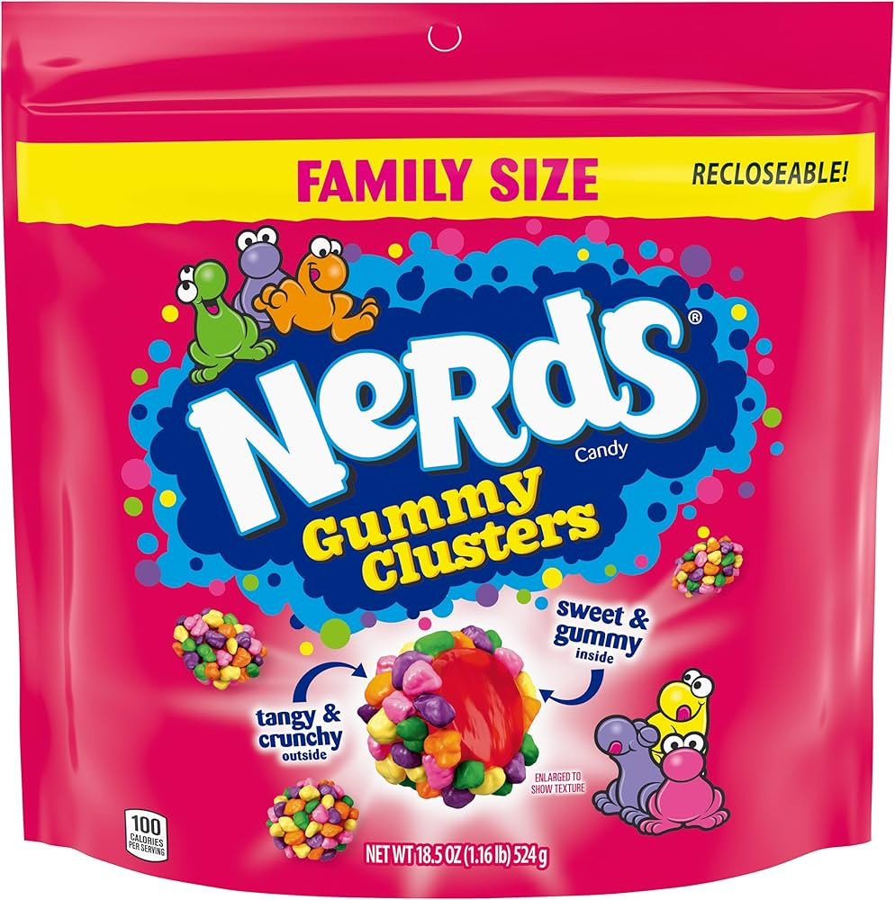 Nerds Gummy Clusters Candy, Rainbow, Resealable 18.5 Ounce Big Bag | Amazon (US)