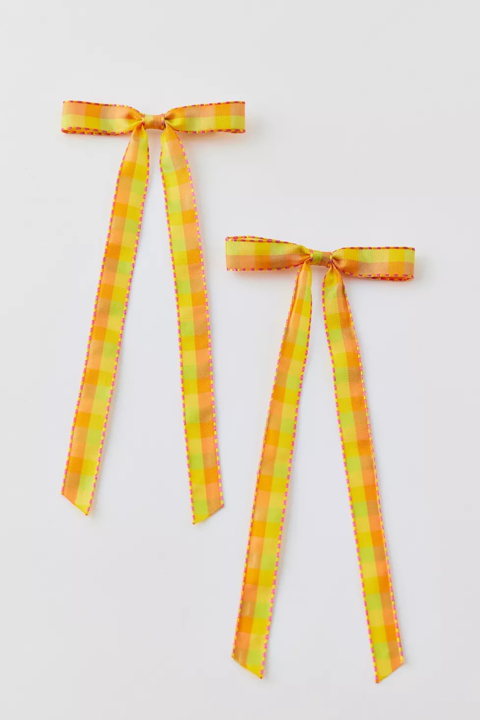 Plaid Hair Bow Barrette Set | Urban Outfitters (US and RoW)