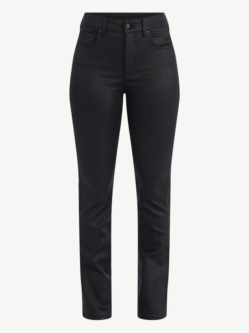 Time and Tru Women's Flare Coated Denim Pants, 30" Inseam, Size 0-20 | Walmart (US)