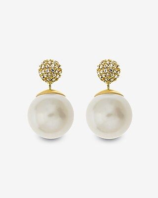 Sterling Forever Pearl and Cubic Zirconia Cluster Stud Earrings | Express