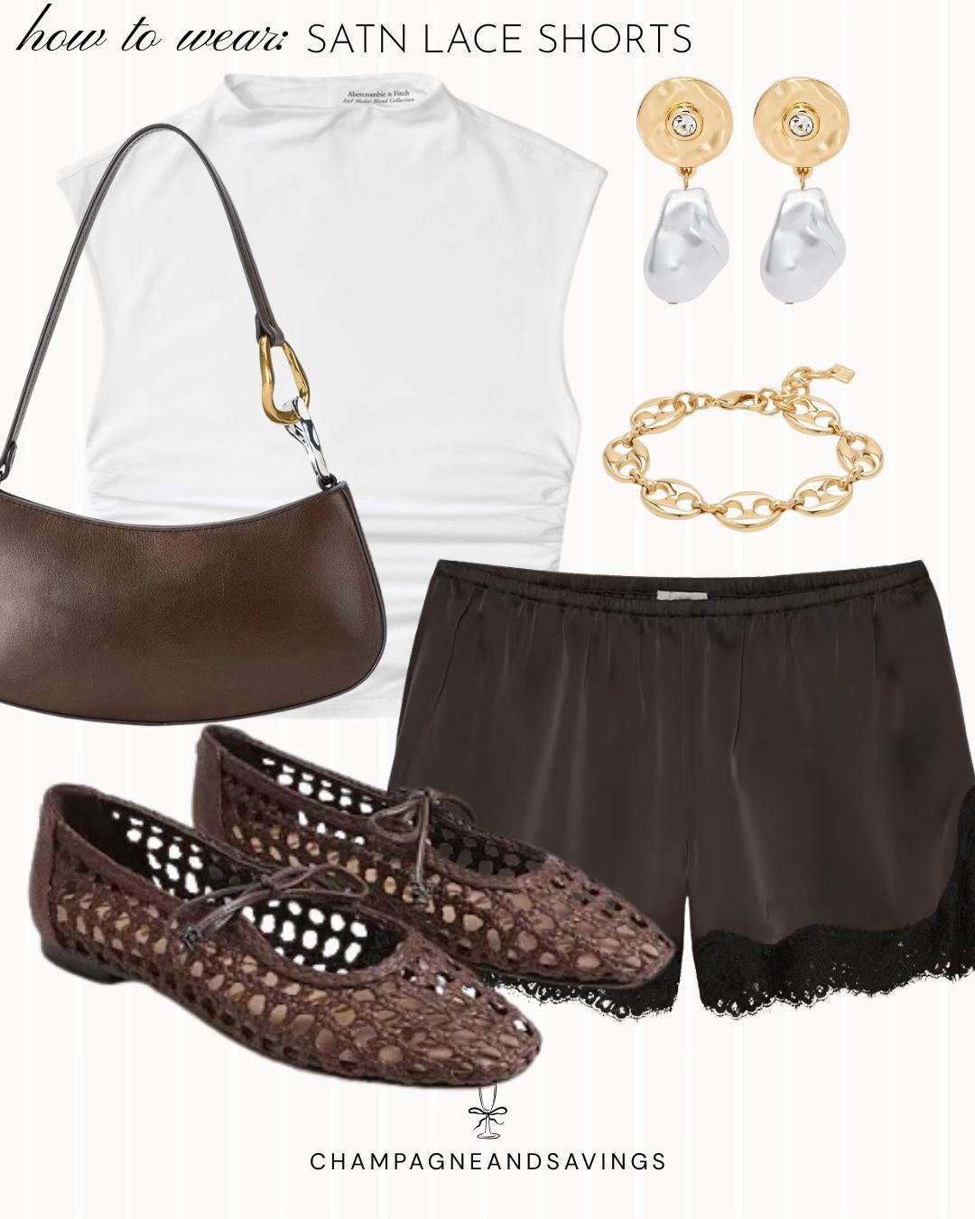 Satin lace shorts outfit

#LTKootd