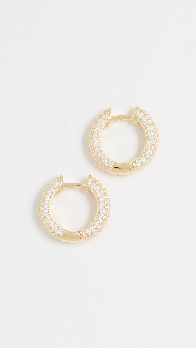 Tiny Pave Huggie Earrings | Shopbop