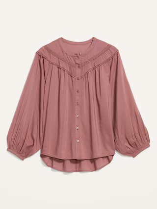 Oversized Crochet Pom-Pom Dolman-Sleeve Blouse for Women | Old Navy (US)