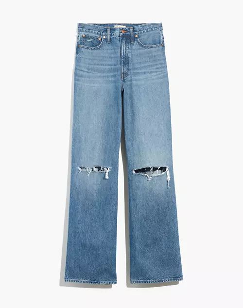 Superwide-Leg Jeans in Amcliffe Wash: Knee-Rip Edition | Madewell