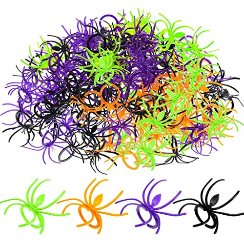 120 Pieces Spider Rings Halloween Rings Plastic Spider Cupcake Topper Bulk Costume Accessories Ha... | Amazon (US)