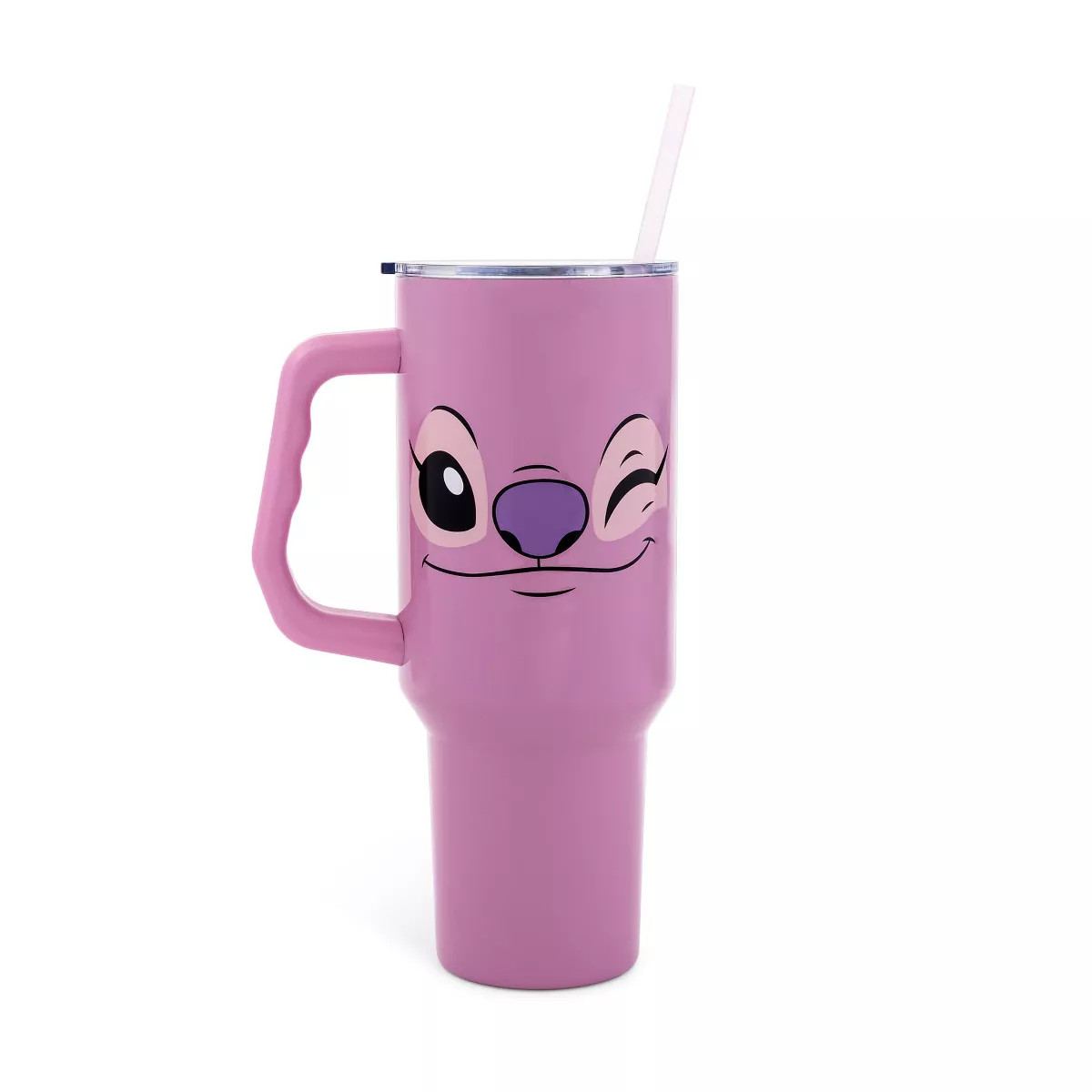 Silver Buffalo Disney Lilo & Stitch Angel Stainless Steel Tumbler With Handle | Holds 40 Ounces | Target