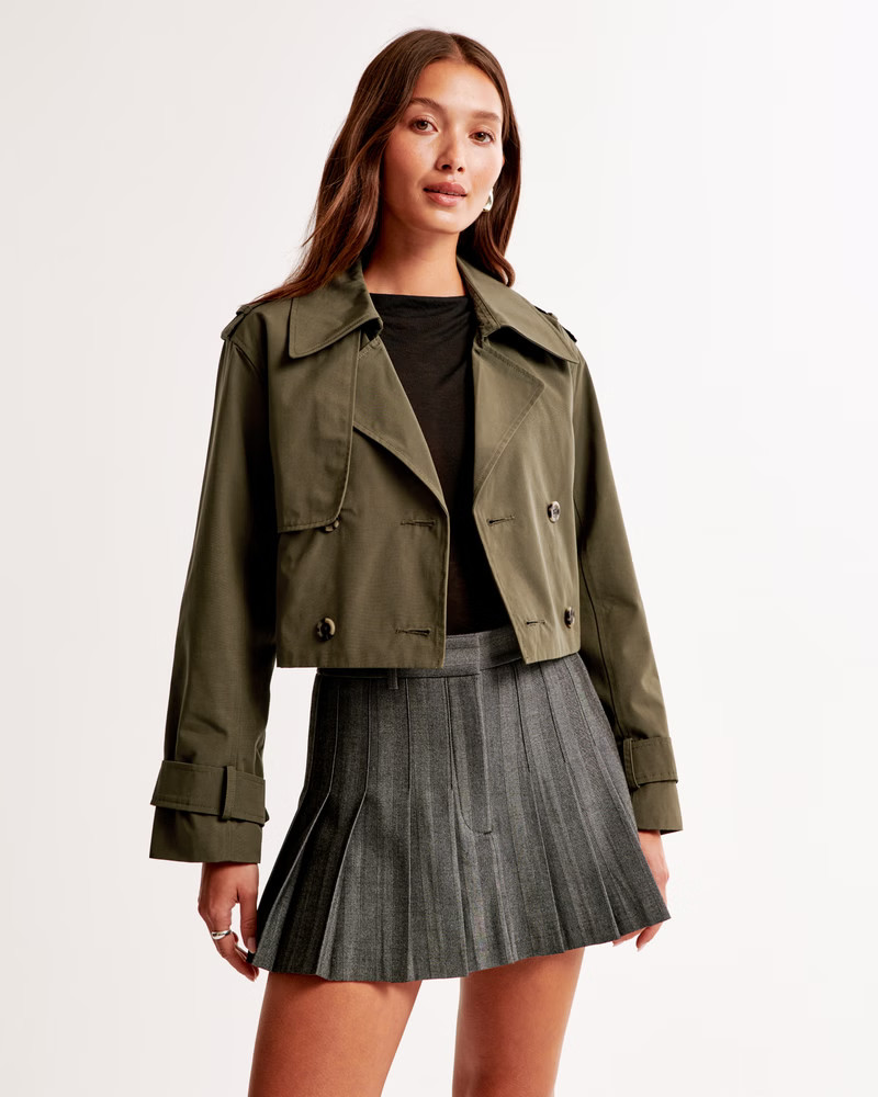 Cropped Trench Coat | Abercrombie & Fitch (US)