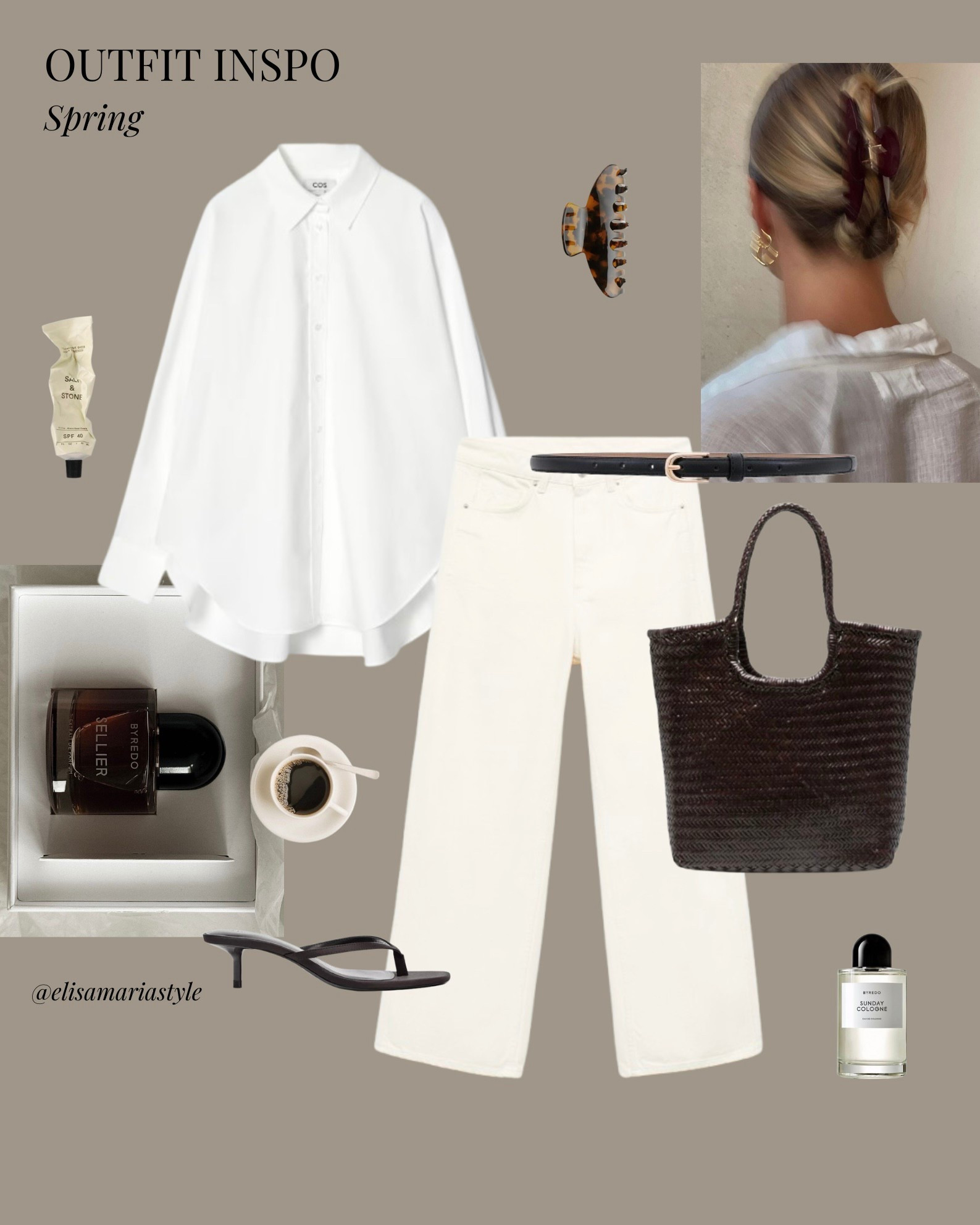 White jeans and shirt outfit idea for spring and summer 🤍 

#LTKmodest #LTKspring #LTKworkwear